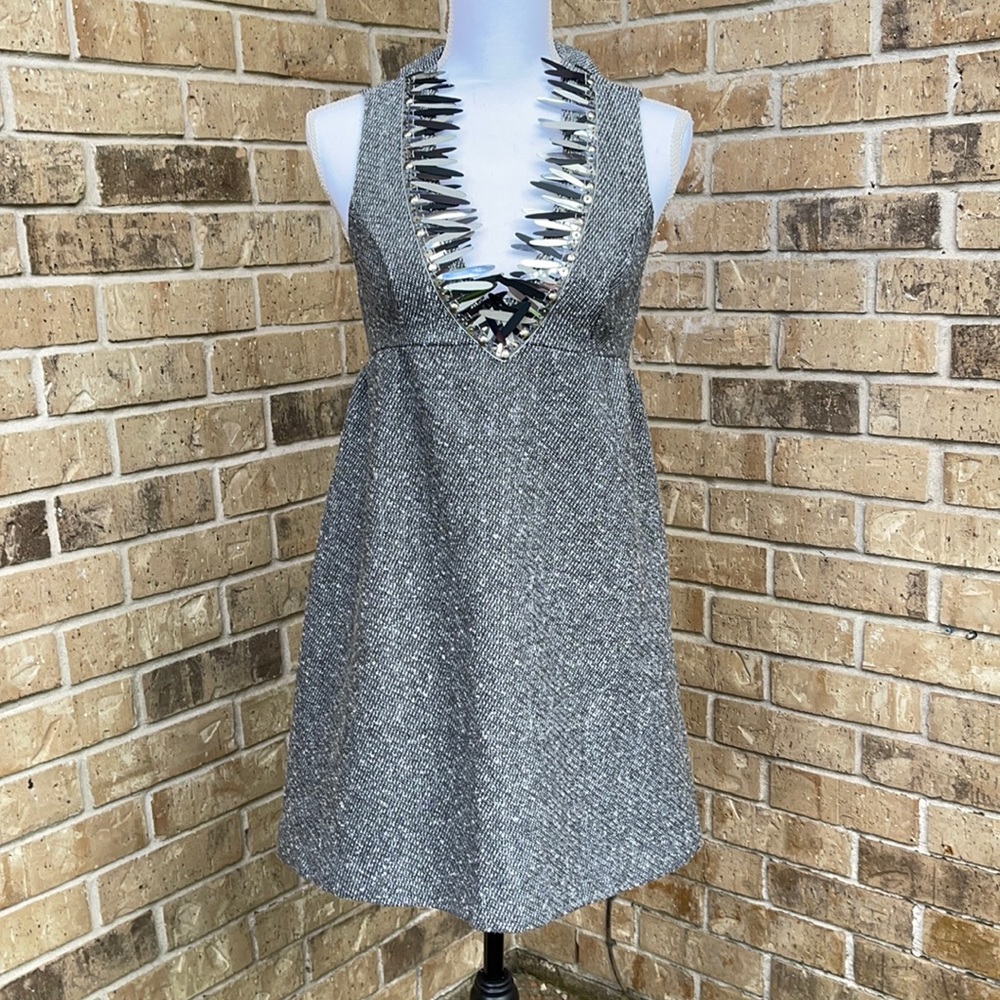 Anna Sui tweed dress, with embellishments